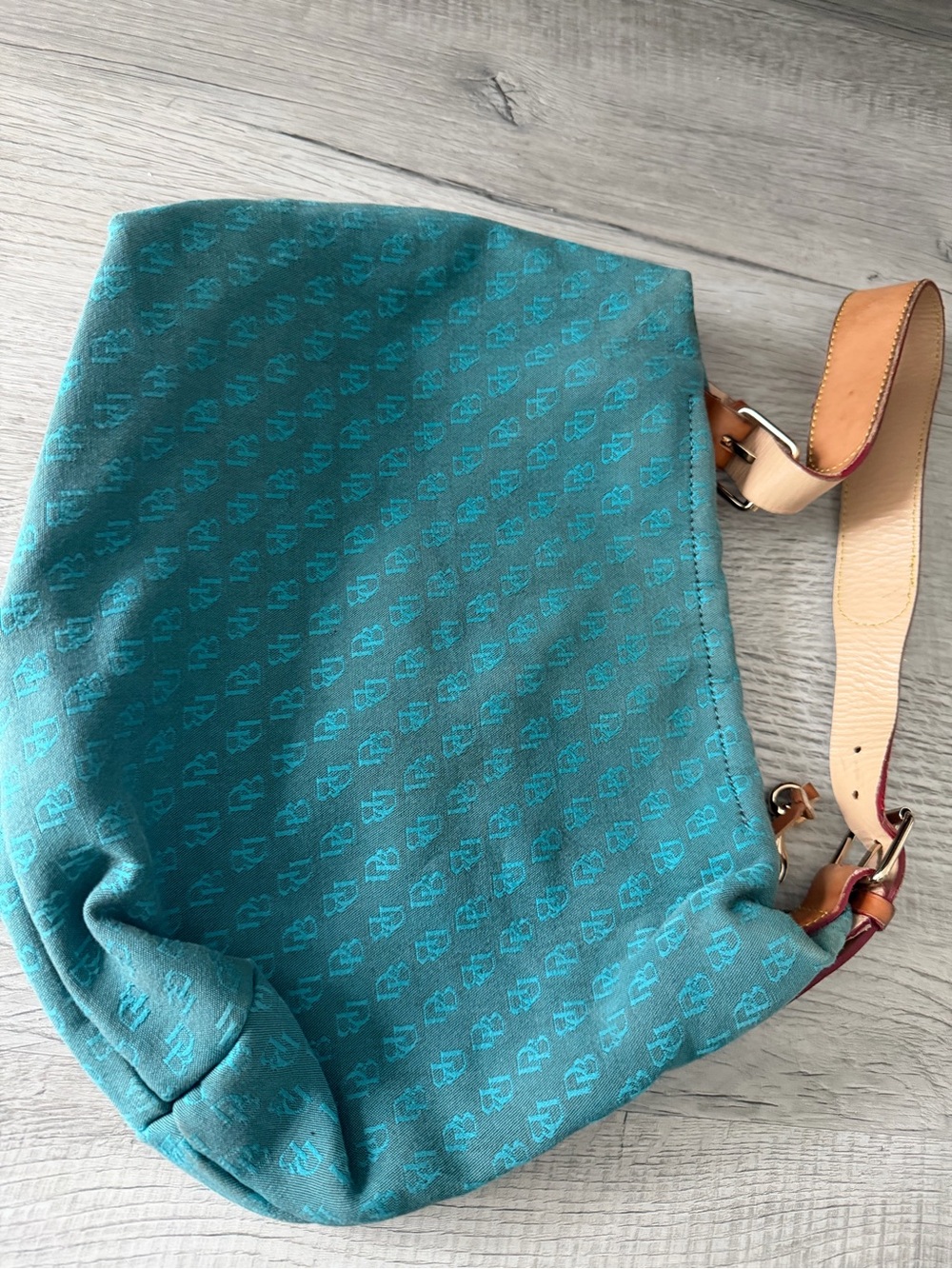 Turquoise Monogram Bucket Bag with Leather Strap Dooney & Bourke Good condition